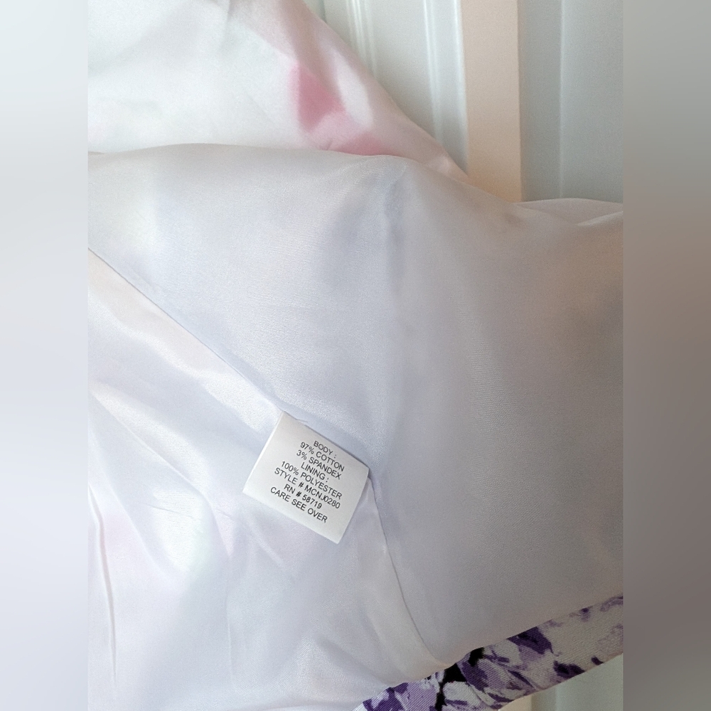Floral Women's Blazer - White, Pink, Green, Purple - Picture 5 of 5